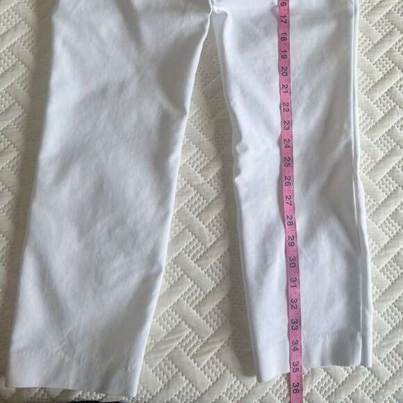 Crosby Women's Size 6 Madison Cropped Ankle White Flat Front Straight Leg Pants - Picture 14 of 15